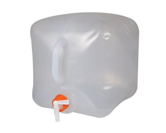 watertank opvouwbaar met kraan 20 liter transparant