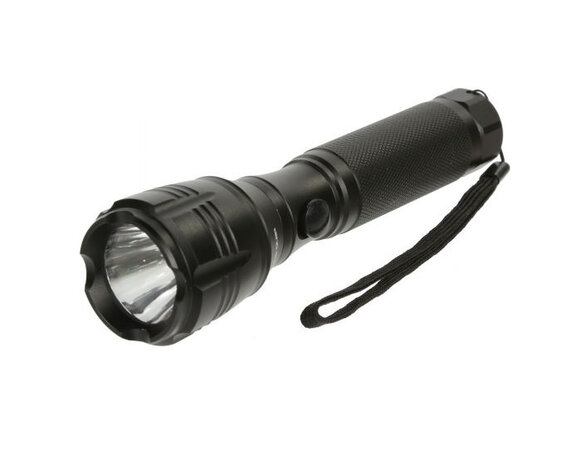 kampeerzaklamp led batterij 15 cm aluminium zwart