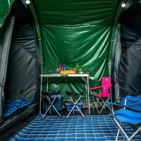 tunneltent Kivu 4-persoons 460 x 230 x 190 cm groen