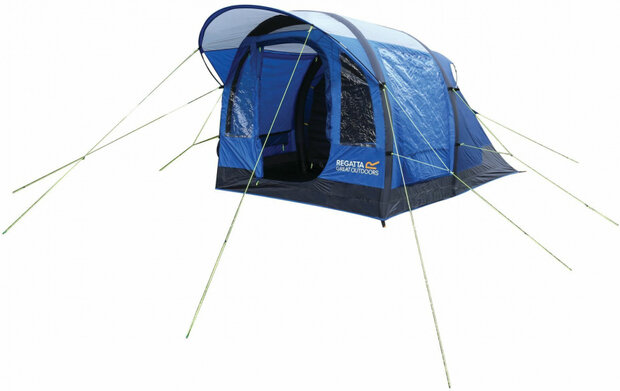 tunneltent opblaasbaar Kolima 3-persoons 455 cm blauw