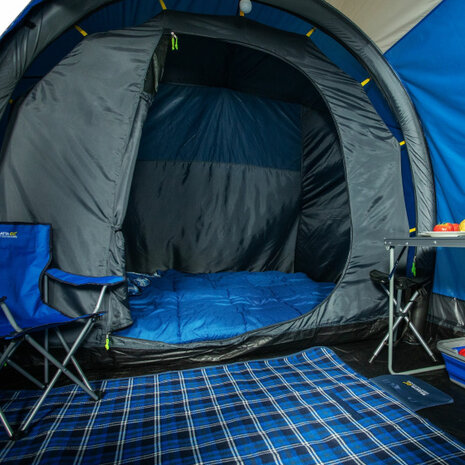 tunneltent opblaasbaar Kolima 3-persoons 455 cm blauw