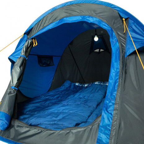 pop-up tent Malawi 2-persoons 230 x 140 x 100 cm blauw