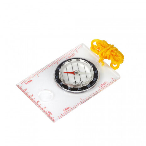 kaartenkompas 11 cm wit/geel