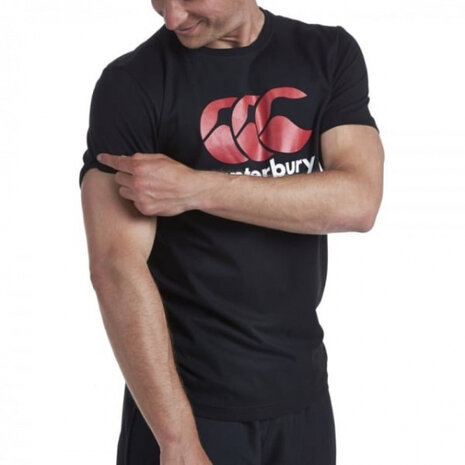 shirt Logo heren katoen zwart/rood/wit maat XS