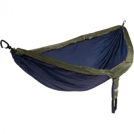 hangmat Doublenest 2,8 x 1,9 m nylon navy/groen 4-delig