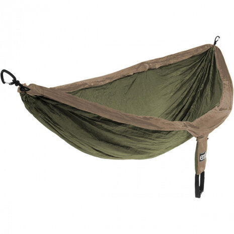 hangmat Doublenest 2,8 x 1,9 m nylon khaki 4-delig