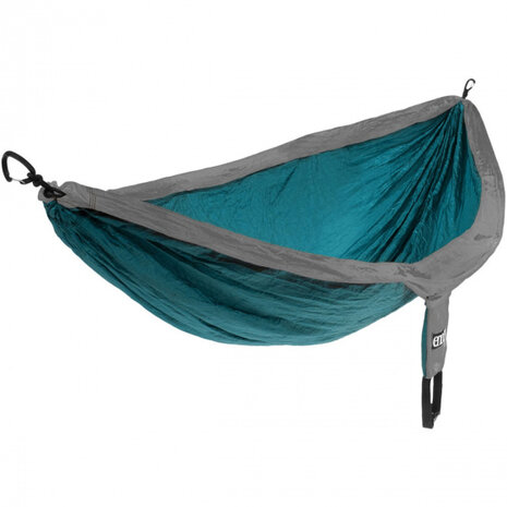 hangmat Doublenest 2,8 x 1,9 m nylon blauw/grijs 4-delig