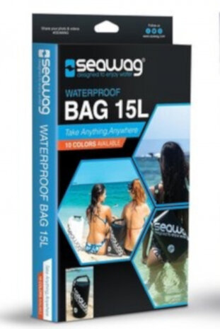 drybag 15 liter PVC zwart/wit
