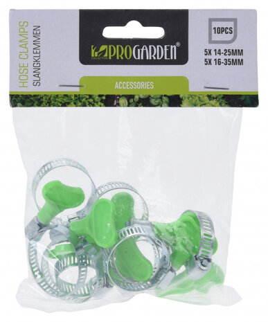 slangenklemmen 14-25 / 16-35 mm staal groen 10 stuks