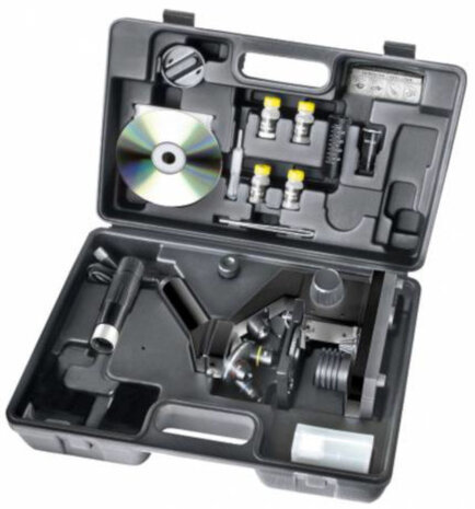 microscoopset 27 cm 40-1024x aluminium zwart