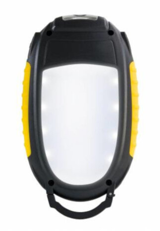 4-in-1 zonnelader 13 cm aluminium zwart/geel