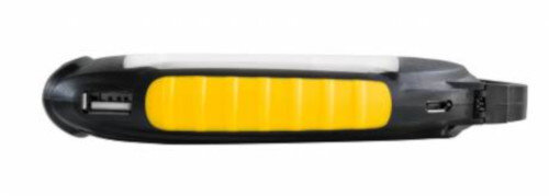 4-in-1 zonnelader 13 cm aluminium zwart/geel