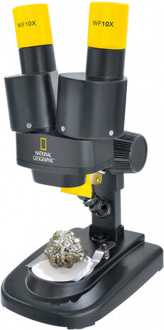 microscoop dubbel-lens 22 cm zwart/geel