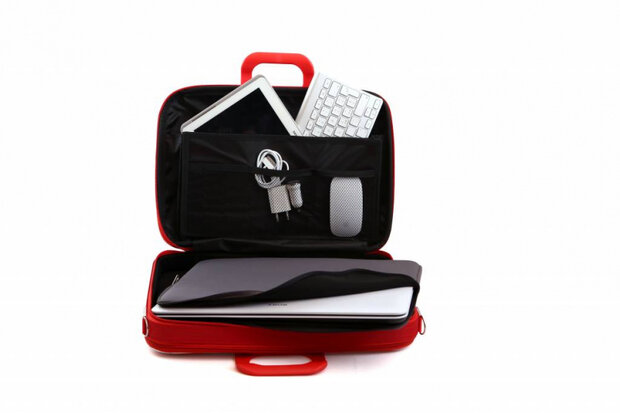 laptoptas Business 38 x 29 cm kunstleer rood