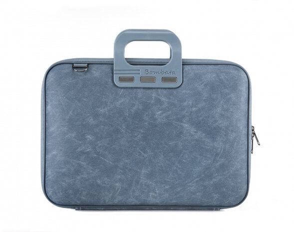 laptoptas Denim 43 x 33 cm kunstleer blauw