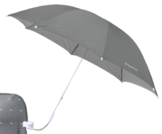 klemparasol 114 x 85 cm staal/polyester grijs