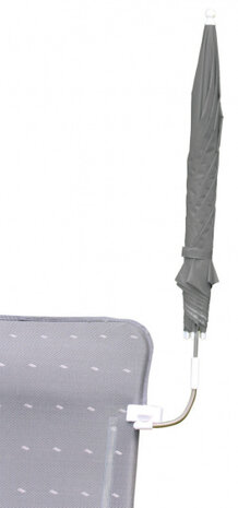 klemparasol 114 x 85 cm staal/polyester grijs