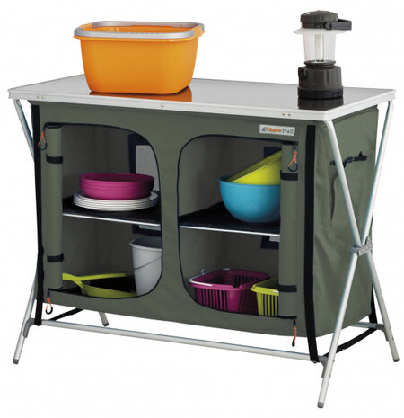 campingkast Bonaire 102 x 82 x 50 cm aluminium blauw
