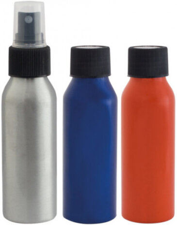 reisflessenset 100 ml aluminium blauw/rood 3 stuks