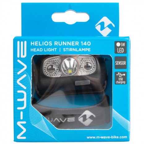 hoofdlamp Helios Runner 140 lumen oplaadbaar led zwart