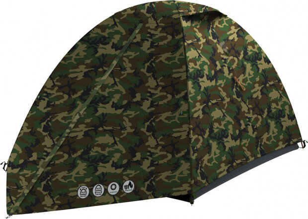 koepeltent Bizam 2-persoons 290 x 145 x 120 cm legergroen