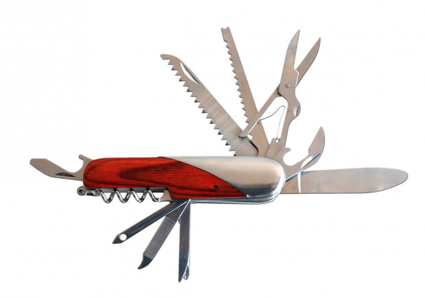 zakmes junior 10 cm RVS/hout zilver/bruin