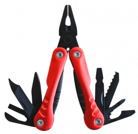 multitool zakmes junior 16 cm staal zwart/rood