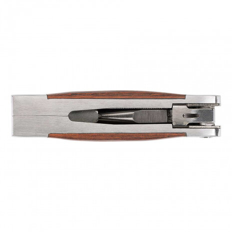 multitool Pakkaholz 18 cm staal/hout zilver 3-delig