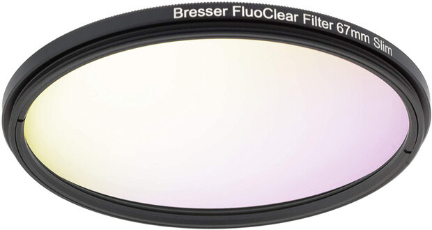 filter FluoClear 67 mm staal/glas zwart/transparant