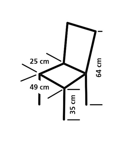 campingstoel Calais 49 x 25 x 64 cm aluminium zwart