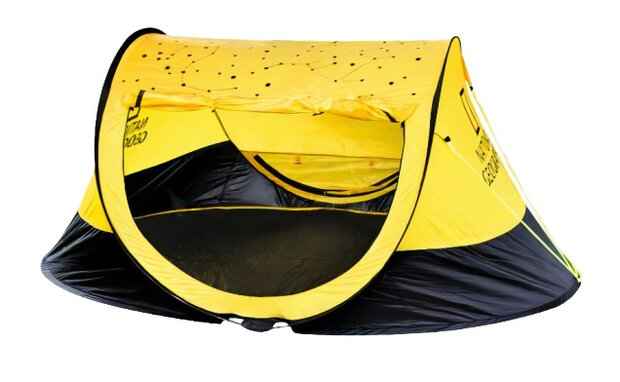 outdoorset junior nylon zwart/geel 3-delig