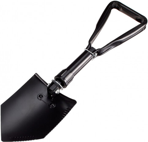 opvouwbare schep 58 cm staal zwart 2-delig