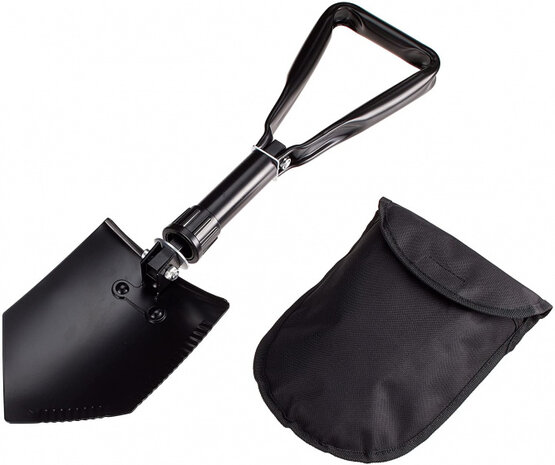 opvouwbare schep 58 cm staal zwart 2-delig