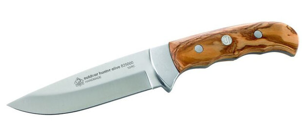 jachtmes 22,1 cm RVS/hout zilver/bruin