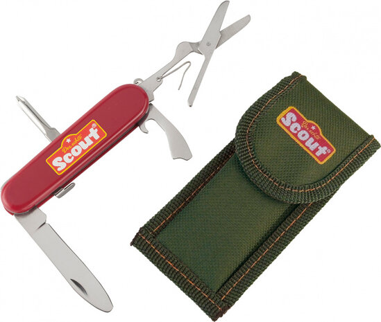 zakmes Scout junior staal rood/zilver 2-delig