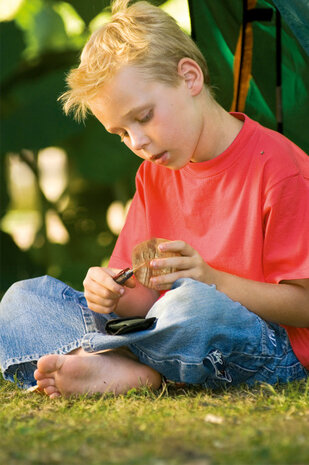 zakmes Scout junior staal rood/zilver 2-delig