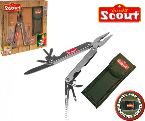 multitool Scout 9,5 x 2,6 cm staal zilver 2-delig
