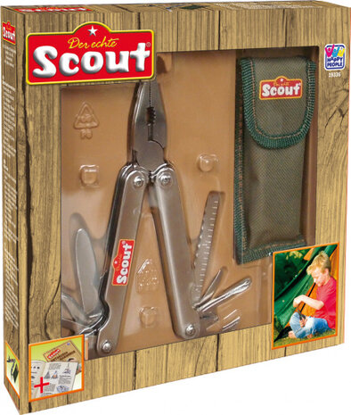 multitool Scout 9,5 x 2,6 cm staal zilver 2-delig