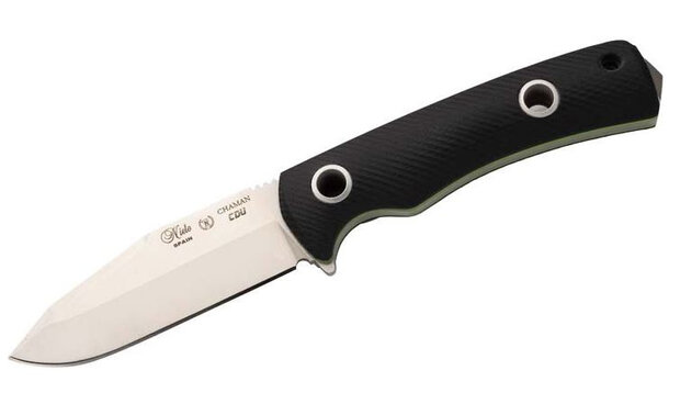 jachtmes 19,5 cm RVS zilver/zwart 2-delig