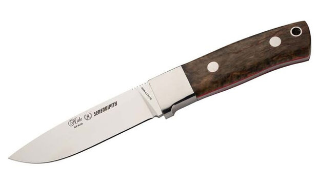 jachtmes 23,3 cm RVS/hout zilver/donkerbruin 2-delig