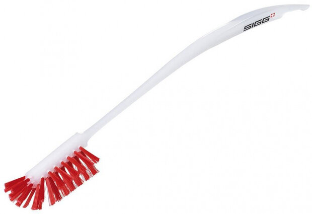 schoonmaakborstel 13,5 cm aluminium wit/rood
