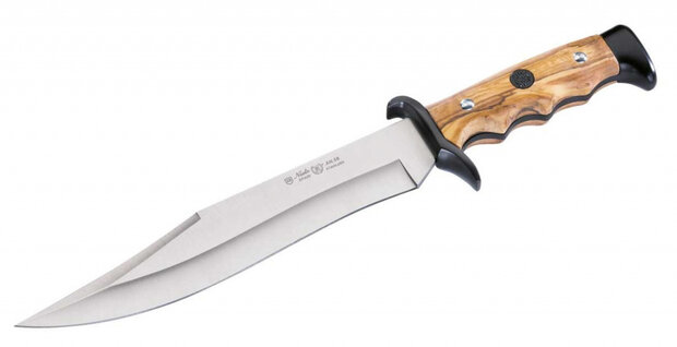 jachtmes 35 cm RVS/hout bruin/zilver 2-delig