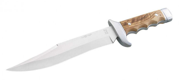 jachtmes 36 cm RVS/hout bruin/zilver 2-delig