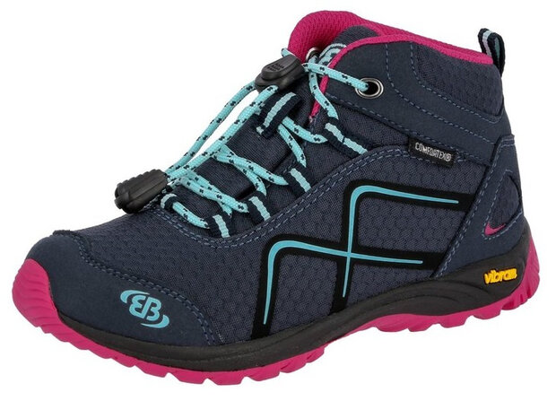 wandelschoen Guide High nylon navy/roze/turquoise mt 38