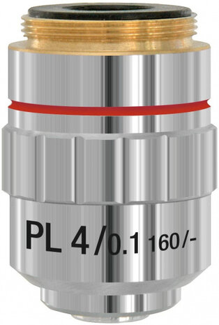 lens DIN-PL-4x 4,5 cm aluminium zilver