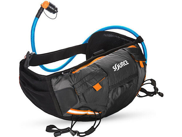waterzak Hipster 1,5 liter 40 cm mesh zwart/oranje