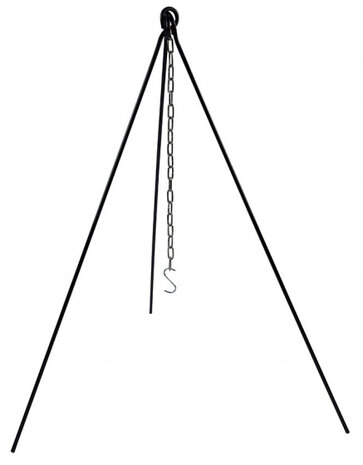driepoot 110 x 90 cm staal 2,4 kg zwart 2-delig