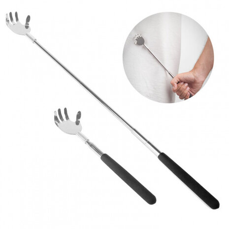 ruggenkrabber Handy 70 cm metaal zwart/zilver