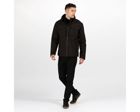 3-in-1 wandeljack Shrigley heren polyester zwart mt XXL