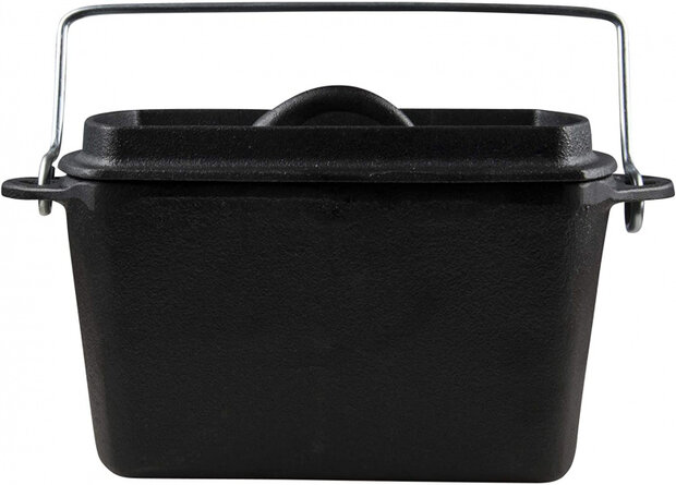 broodpan 27 cm gietzijzer 2 liter zwart 2-delig